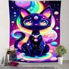Starlight Spirit Cat Animation Digital Printing Polyester Wall Tapestry Suitable Use In Living Rooms Bedrooms Offices Bars Party