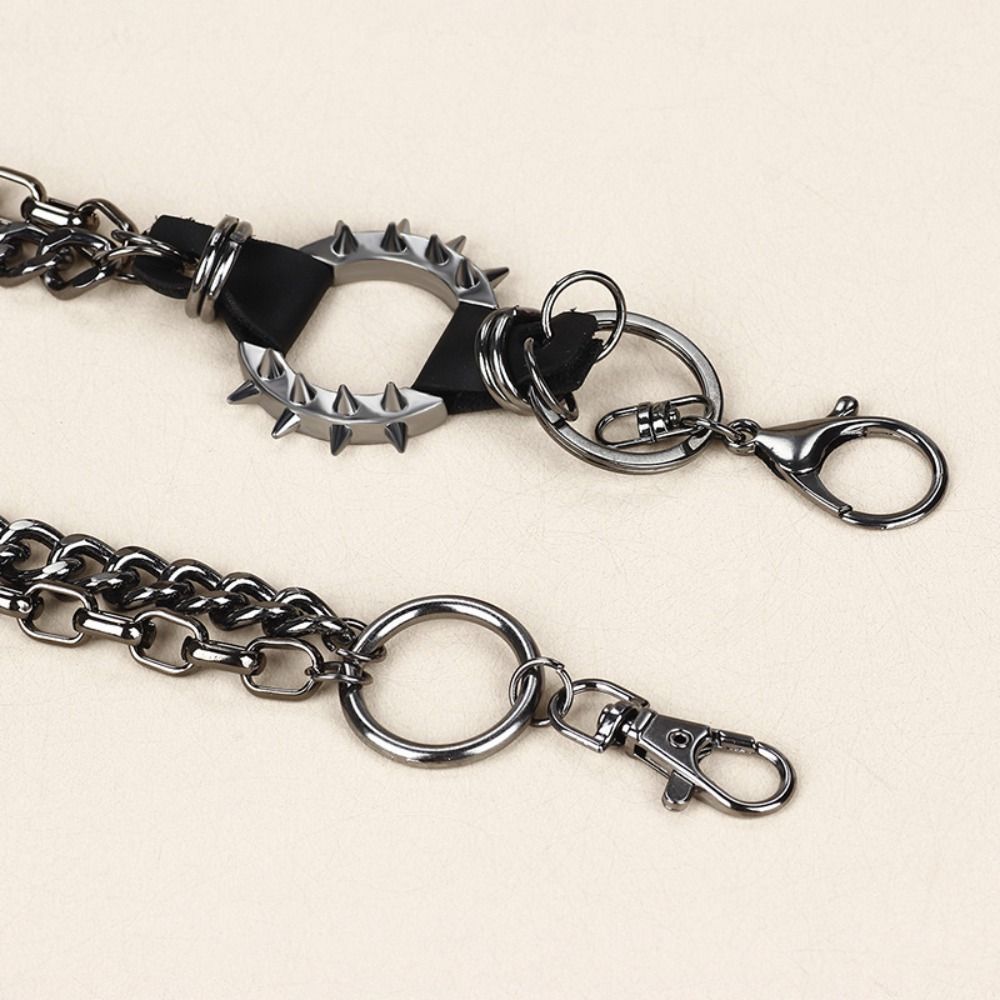 HipHop Layered Waist Chain Harajuku Gothic Keychains Pendant Pant Chain  for Egirl eBoy