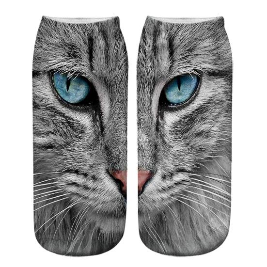 Realistic Cat Face Socks 3D Cat Print Socks Breathable Cute Kitten Socks Funny Xmas Birthday Gifts for Women Men Cat Lovers