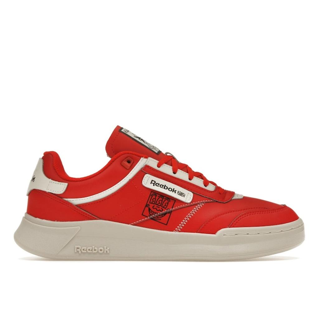 Reebok Keith Haring X Club C Legacy Three-Eyed Smiling Face Unisex Sneakers Red Instinct-Red Chalk GZ1459