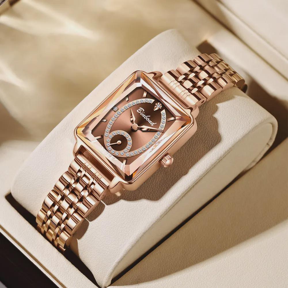 

Ladies Watches Luxurious and High-End Waterproof Steel Strap Wristband Fashionable and Trendy Quartz Watches кавовий