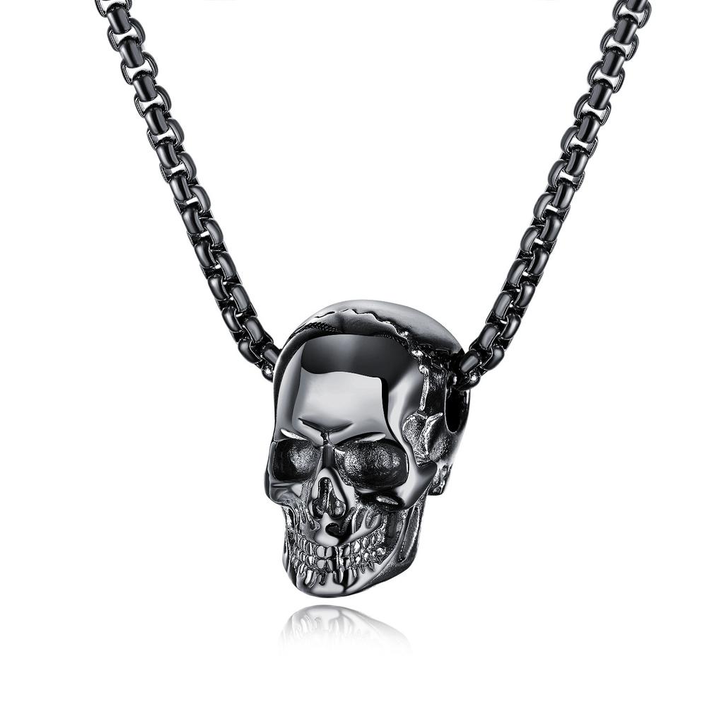 Accessories, Titanium Steel Skull Men'S Necklace, Hip Hop Trend Halloween Men'S Pendant