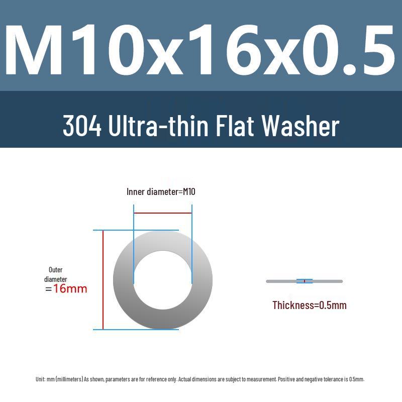 Yigu 304 Stainless Steel Flat Washer Shim Ring (Sizes M3, M4, M5, M8)