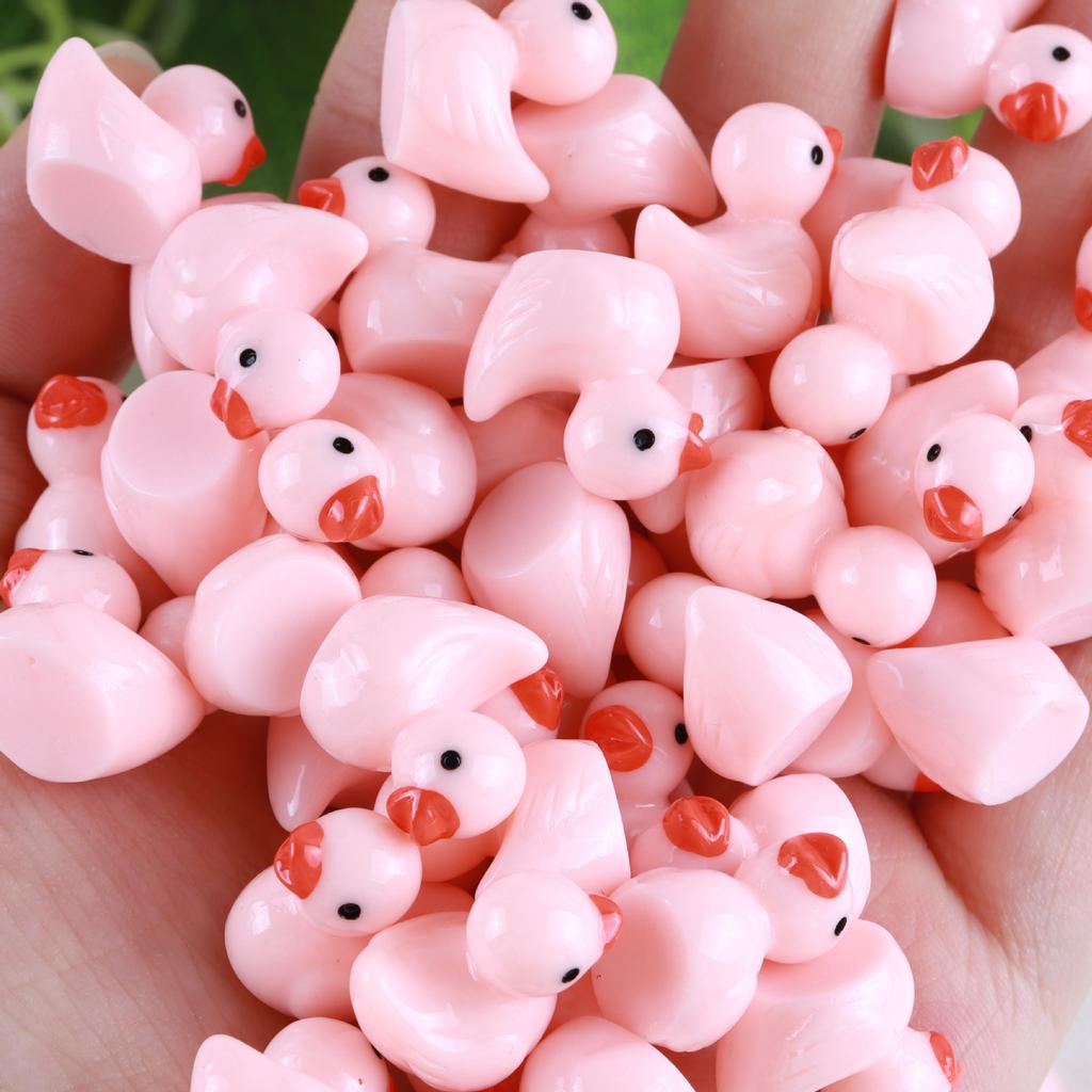 100/50/20Pcs/set Mini Resin Ducks Tiny Duck Miniature Figures Bulk Little Duck Charms for Party, DIY Micro Landscape Decorations