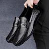 Men's Genuine Leather Slip-On Loafers: Spring & Autumn Trendy, Soft Sole, Large Size Flat Shoes