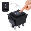Self Resetting 6 Pin Rocker Switch 16A 250V 20A 125V AC Flame Retardant ABS Copper DPDT Snap in Auto Car Marine Toggle Panel