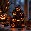 Halloween Ghost Night Light Decorative Figurine with Pumpkin Shape LED Lighting for Holiday Indoor Tabletop Display