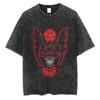 Black Clover Asta T Shirt Harajuku Gothic Tshirt Vintage Washed Tshirt Clothing Summer Short Sleeve Cotton Tees Streetwear
