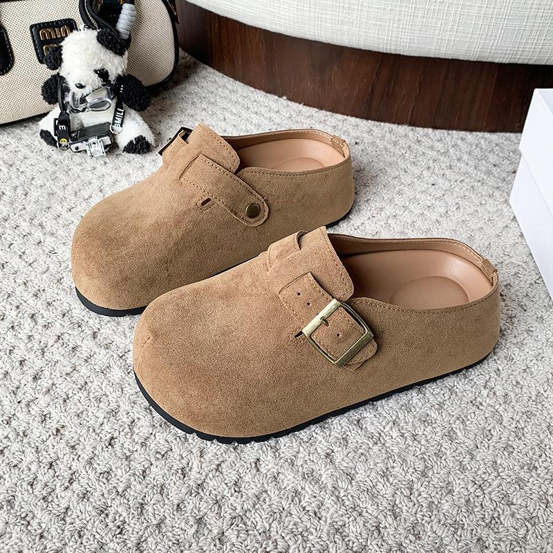 Retro vielseitige Damen Schuhe mit dicker Sohle und weicher Sohle, Halbschuhe mit Taschenkopf für Frühling und Herbst, Boken Einzelschuhe