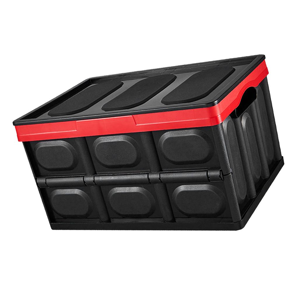 Auto Kofferraum Aufbewahrungsbox Faltbarer Organizer Großes Fassungsvermögen ABS Koffer für Zuhause Garage Schwarz 39x26.5x22cm