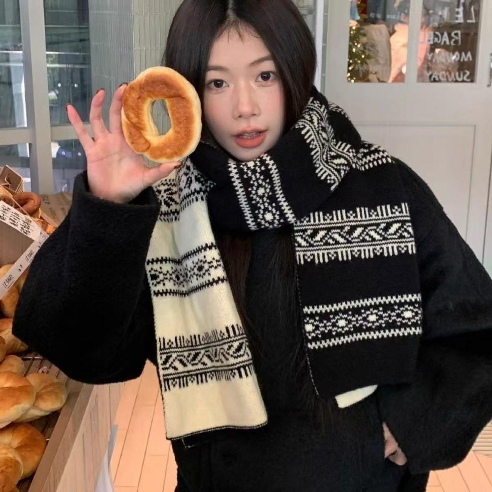 Knitted Knitted Scarf Windproof Neckerchief New Neck Warmer Gift