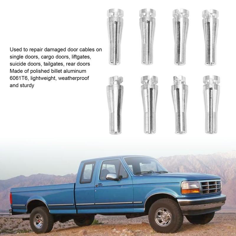 8pcs Door Latch Cable Repair Kit F2UZ15264A64A Aluminum Replacement For E-series Econoline Van 1992-2013