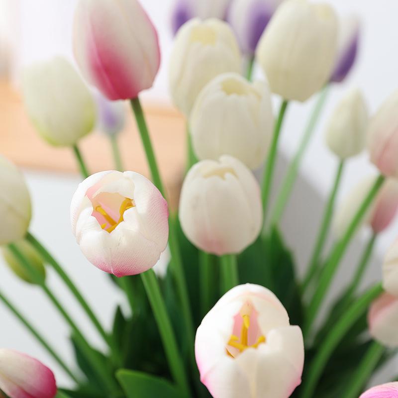Soft Rubber Tulip Artificial Flowers for Home & Wedding Décor, Photo Props, Bouquet