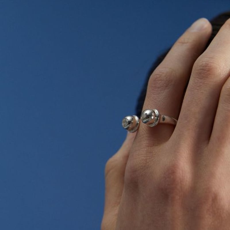 Invisible collage ROUND SIGNATRUE RING_SILVER Round signature ring silver