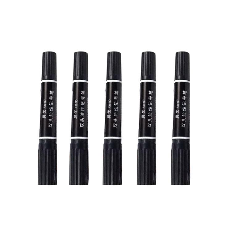 

5 шт. Масляные маркеры, двусторонние перманентные маркеры 2 мм/6 мм, водостойкие, быстросохнущие, черные, красные, синие маркеры для школьных принадлежностей