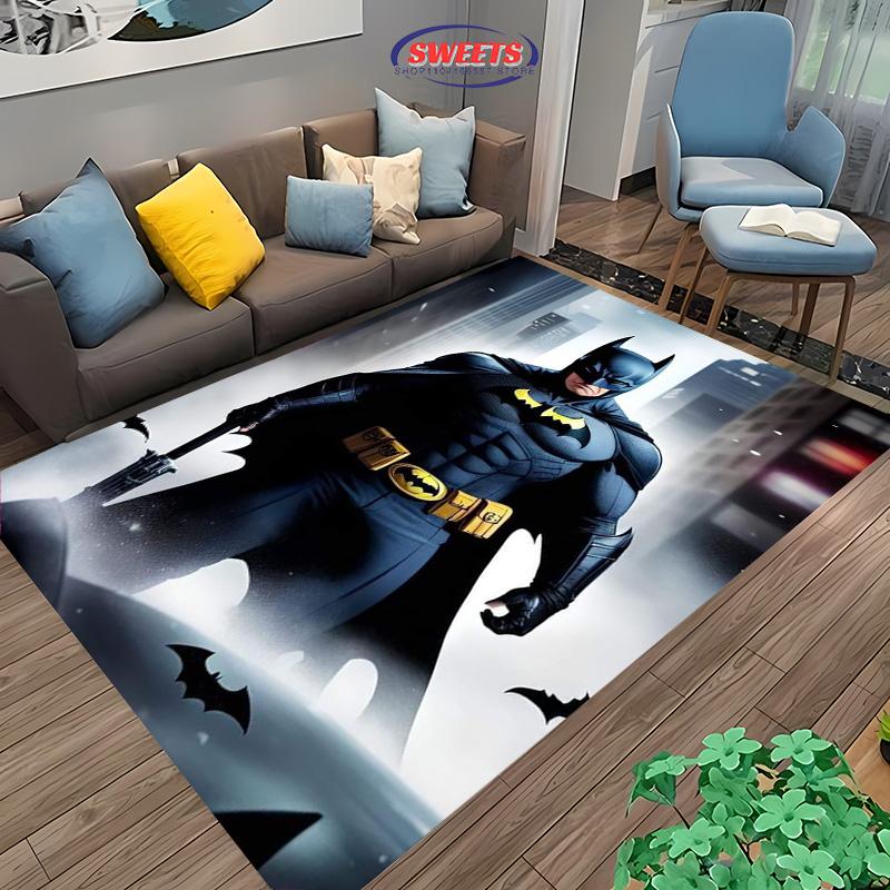Koberec s motivem Batmana DC č. 3 Nové vydání!Protiskluzová Zvuková Izolace, Koberec do Obývacího Pokoje, Dětské Ložnice, Kancelářských Prostor, Odolná Rohož