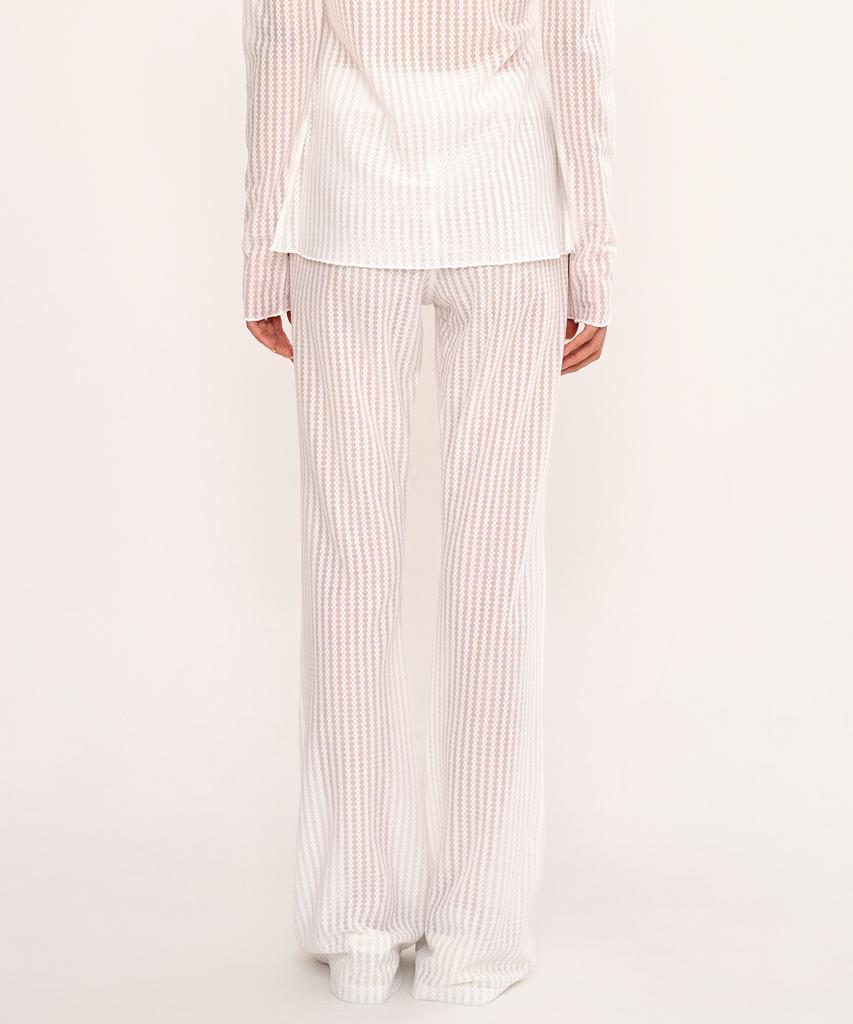FANYOUNG See-Through Bootcut Leggings White