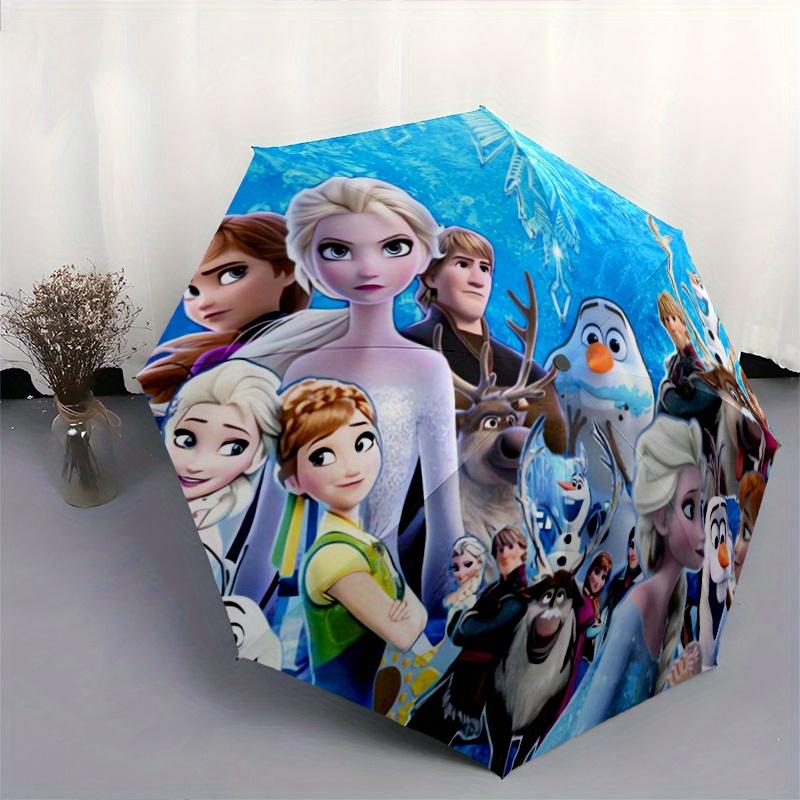 Frozen Elsa Anna Olaf Snowman Automatic 3-Fold Umbrella Design, Cute Cartoon Pattern, Portable Outdoor Umbrella, Perfect, Holiday Gift for D
