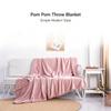 Manta de Lã Lisa com Pompons, Decoração de Franjas para Sofá, Cobertor de Sesta, Manta de Cama