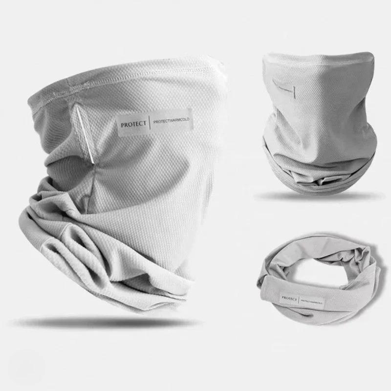 

Outdoor UV Protection Ice Silk Mask Sunscreen Face Cover Neck Wrap Unisex Anti-UV Scarf Cycling UV Mask светло-серый