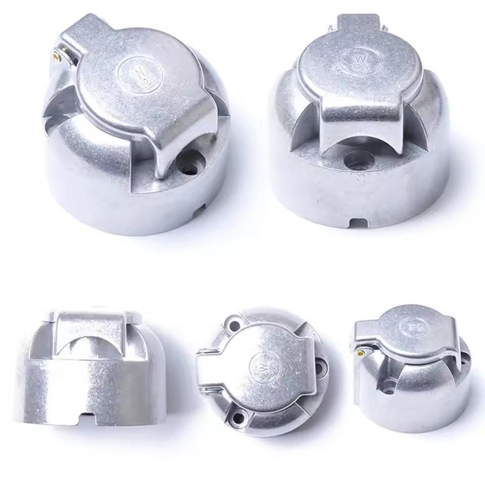 12V 7-Pin Connector Trailer Socket Heavy-Duty Round Wiring Socket Towbar Towing Caravan Truck Socket For Vehicle Car Accessories