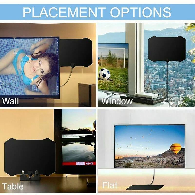 4K High Gain HD TV DTV Box Digital TV Antenna EU Plug 5000 Miles Booster Active Indoor Aerial HD Flat Design