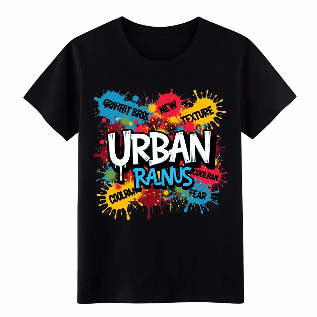 Urban Graffiti Paint Splash T-Shirt, Streetwear Hip Hop Tee for Men Women