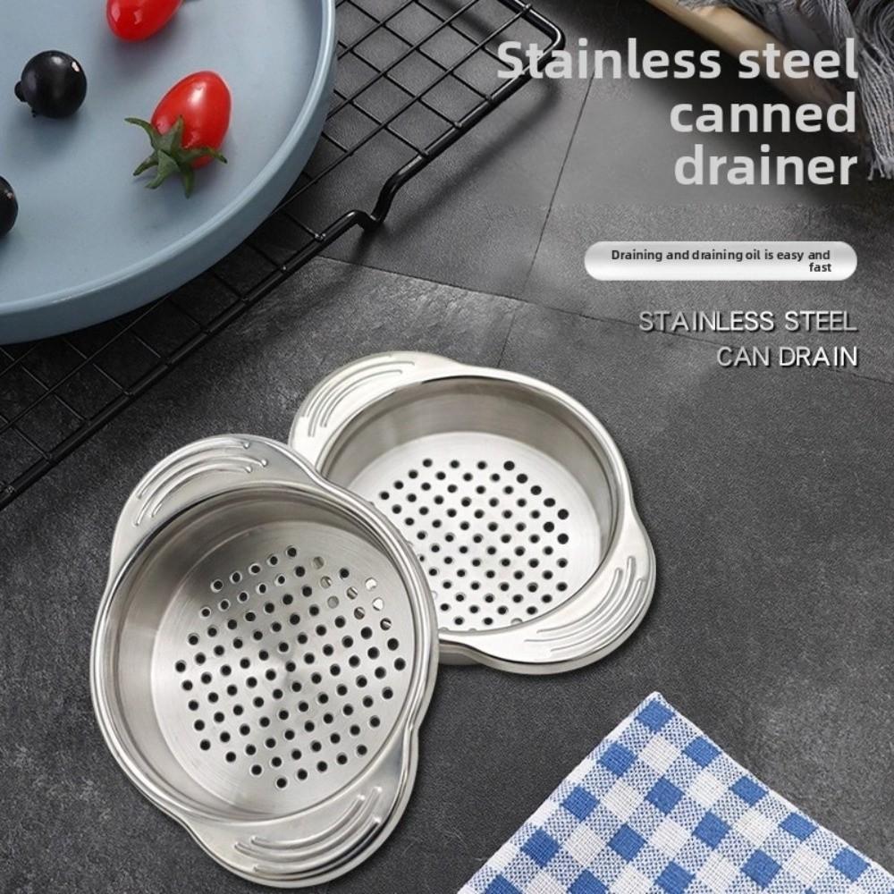 Stainless Steel Food Can Strainer Multipurpose Fruit Can Strainer Oil Drainer Remover  Kitchen