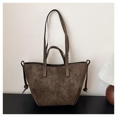 2025 Suede Wing Bag Bag Large Capacity Commuter Shoulder Bag Versatile Retro Niche Handbag Bag Women