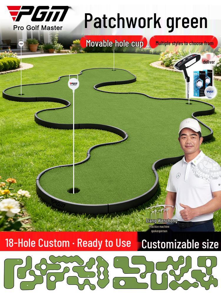 PGM Indoor Golf Practice Set with Interlocking Green, Putter for Home, Office, or Outdoor Use