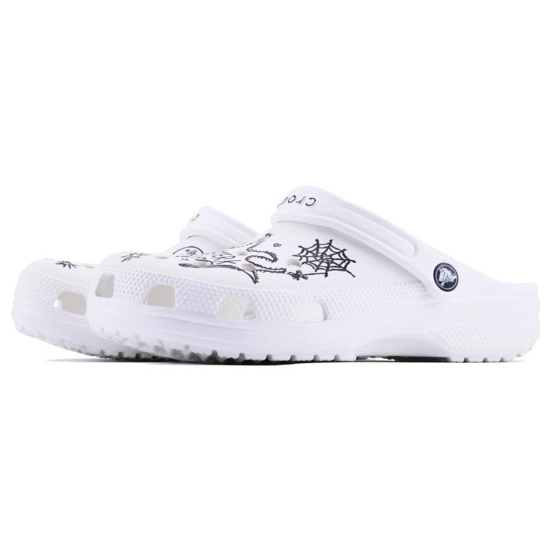Crocs Classic Clog EVA Hand-painted Graffiti Funny High Street Casual Home Trendy Street Hole Shoes Unisex White