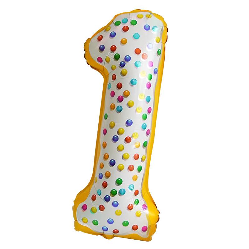 40 Inch Donut Birthday Digital Aluminum Film Balloon Children'S Baby Year Old Arrangement Food Cartoon Dopamine Party