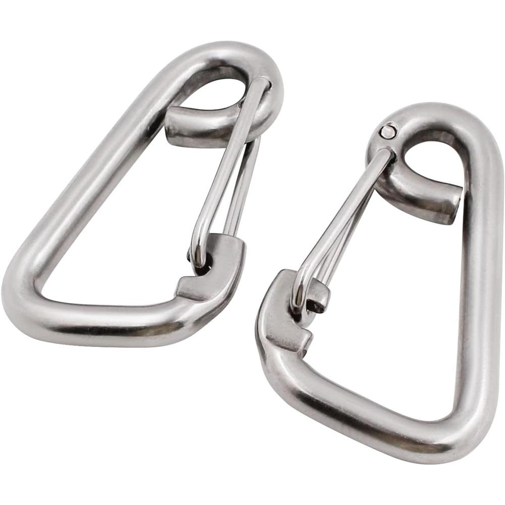 2-Piece 304 Stainless Steel Spring Hooks – Heavy-Duty Safety Quick Release Clips – 6x60mm & 8x80mm For Dog Walking, Camping, Fishing, Hiking