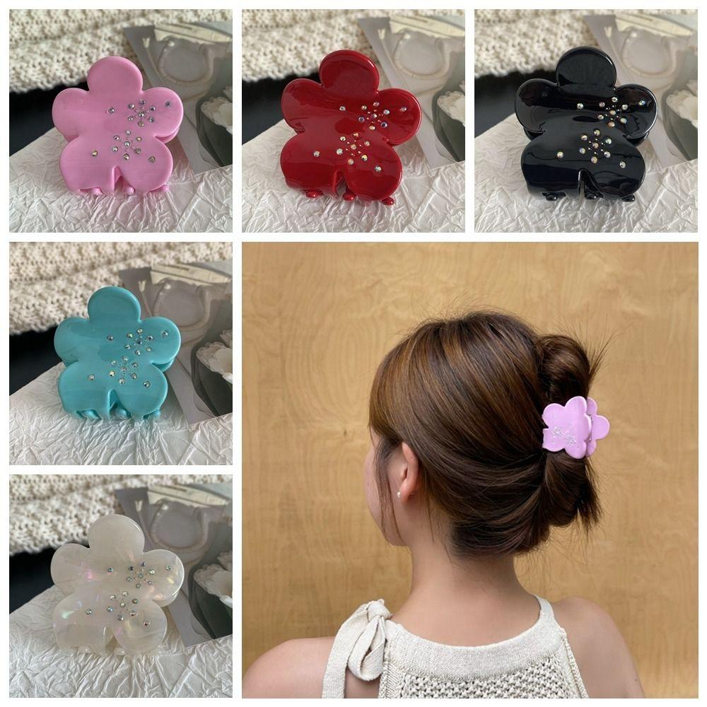 

Rhinestone Hair Clip Acetic Acid Grab Clip Cute Acetate Flower Hair Claw Female