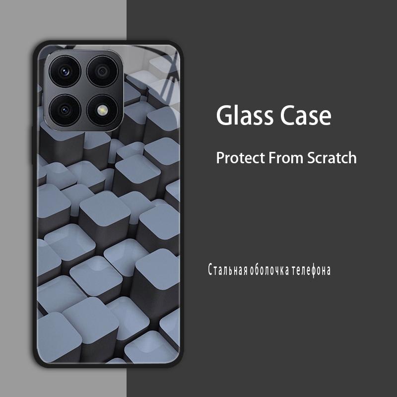 Dla Huawei Honor X6a X6 X6S X8 5G 4G Etui Pokrowiec Szklane Etui Hartowana Obudowa Zderzak Dla Honor X8A X6A X7A X8B Etui Ochronne