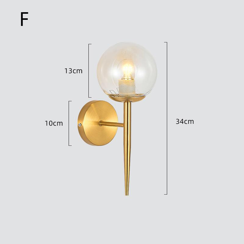 Modern Minimalist Bedside Wall Lamp Nordic Creative Corridor Aisle Glass Led Wall Lights Indoor Living Room E27 AC 110V 220V