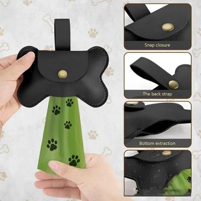 Tasma Klipsli Köpek Kaka Toplama Torbası Dağıtıcısı Köpek Kaka Toplayıcısı için Evcil Hayvan Atık Torbası Dağıtıcısı Evcil Hayvan Açık Hava Kaka Torbası Deri Tutucu