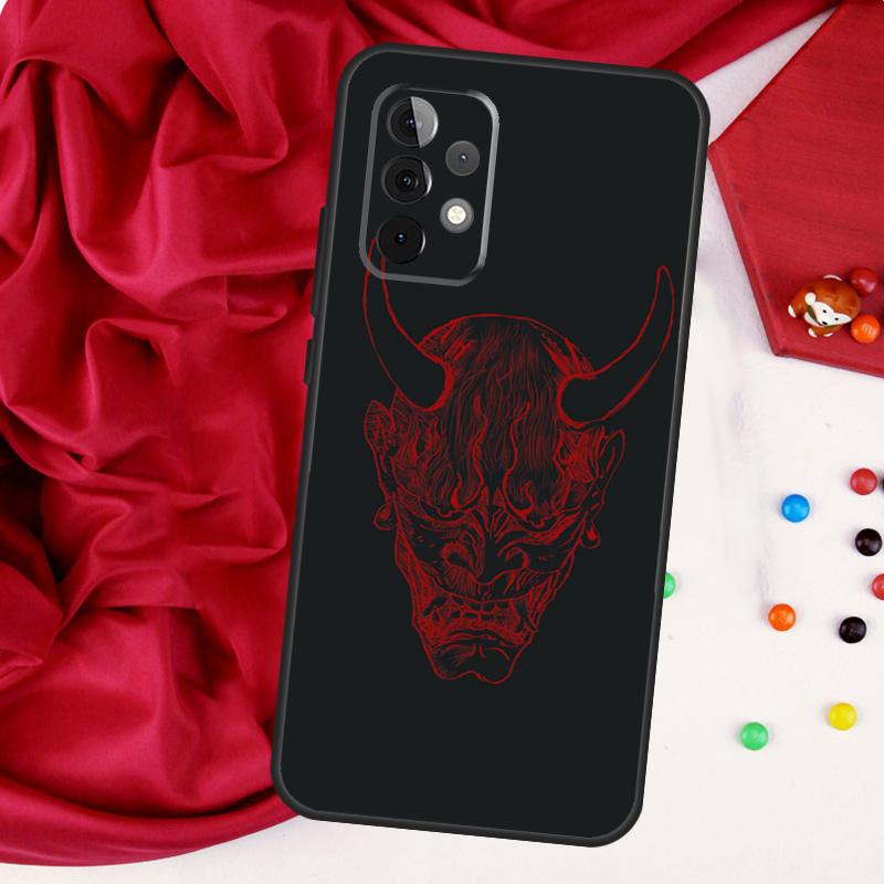 Oni Hannya Mask For Samsung Galaxy A52 A32 A22 A54 A14 A16 A26 A36 A56 A55 A35 A05 A06 A15 A53 A33 A13 Case