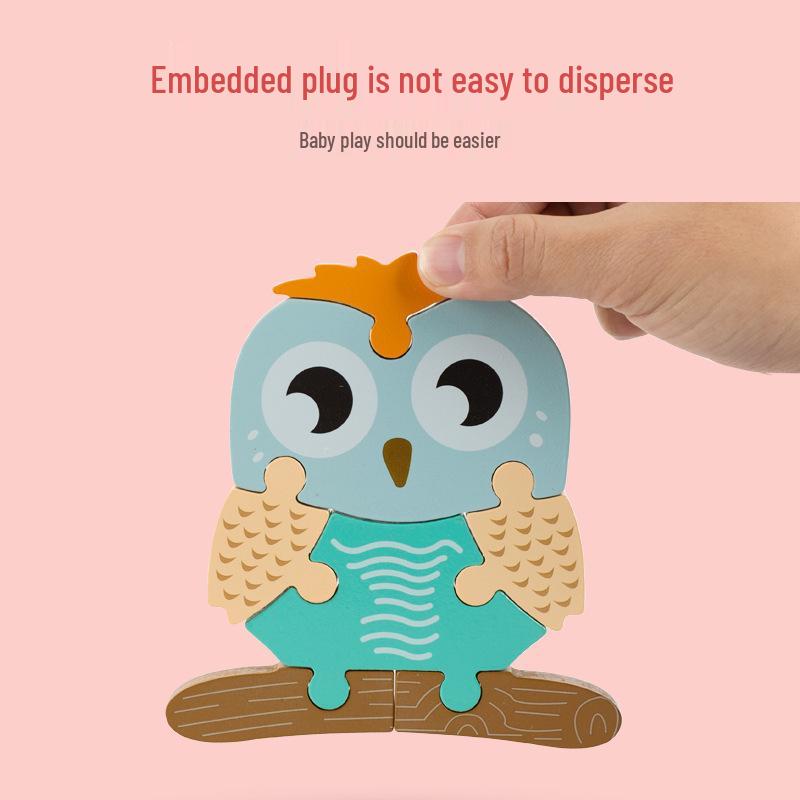 3D Wooden Puzzle Blocks for Toddlers: Educational Snap Fit Toys for Ages 3-6, Boys and Girls