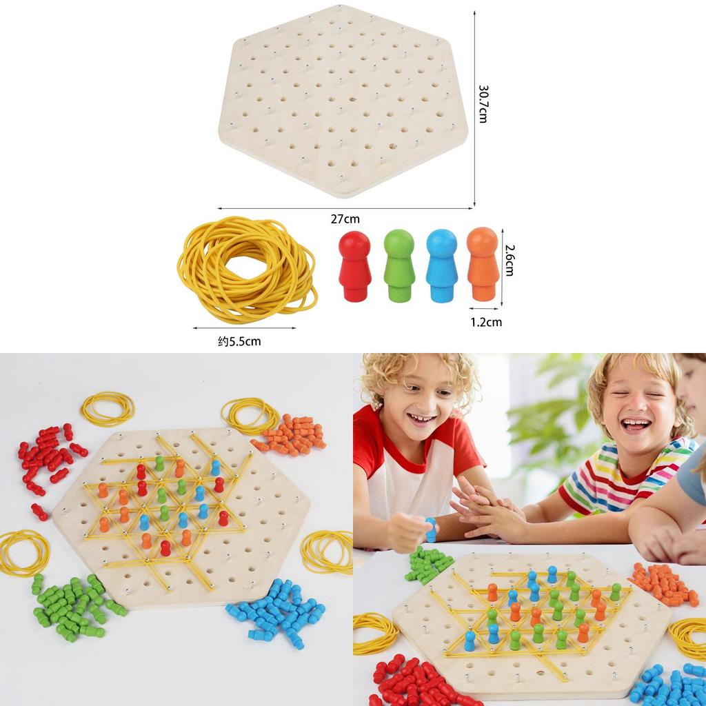 Wooden Geometric Chain Puzzle Game For Family Brain Teasers And Skills Development