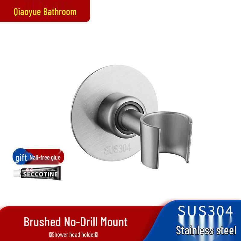 No-Drill 304 Stainless Steel Handheld Shower Head Wall Holder