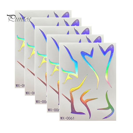 Event Makeup Tattoos 5 Sheets Holographic Lightning Tattoos, Waterproof Flash Temporary Safe Face Stickers, Full Color Body Art for Festival