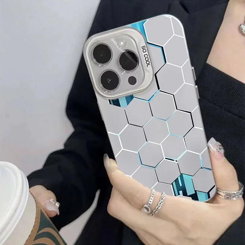 Luksusowy Plaster Miodu Kostka Cyberpunk Etui na iPhone 16 15 14 13 12 11 Pro XR XS Max 7 8 Plus Telefon Wstrząsoodporny Miękki Y2K INS Pokrowiec