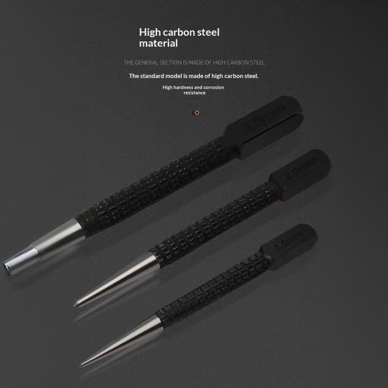Carbon Steel Center Punch Set Non Slip Grip 1.5Mm 2Mm 3Mm For Woodworking Metal Drilling Positioning