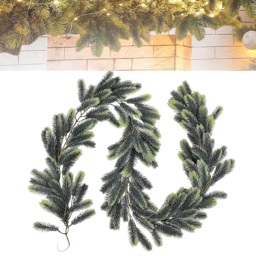 Pine Garland Length 200cm Decorations Artificial Green Garland Green Christmas Garland for Holiday Mantel Party Wreaths Wedding