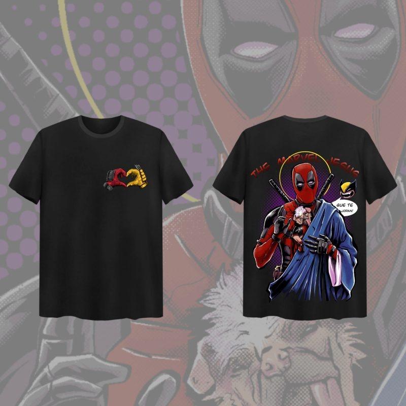 Marvel Authentic 2026 New Summer SpiderUnisex Deadpool Printed LargeSized Unisexs ShortSleeved LooseFitting Casual TShirt M