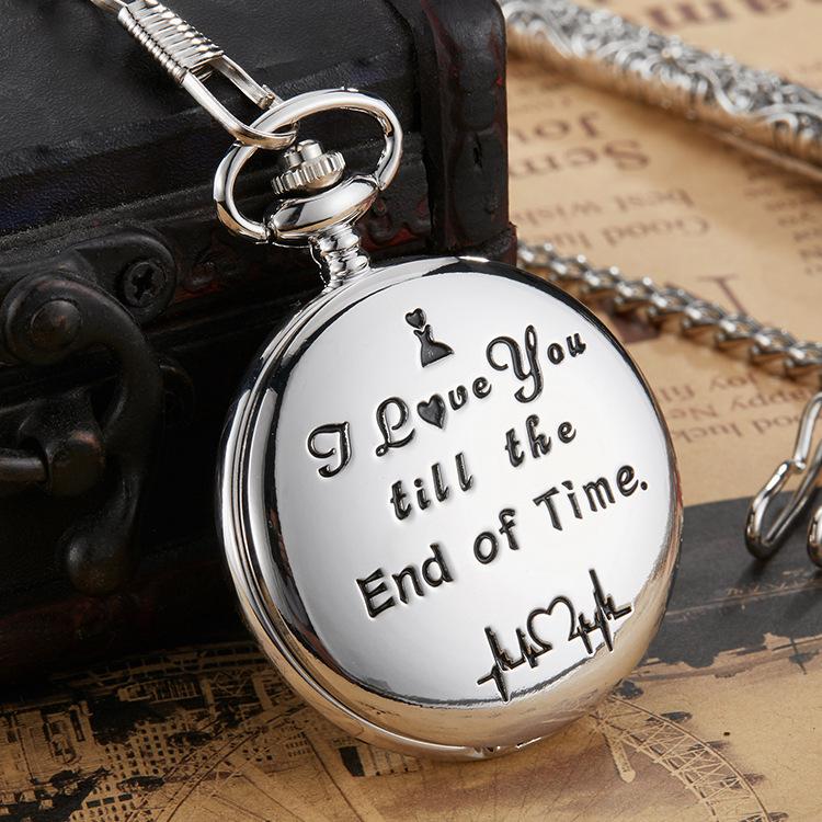 Engraved Vintage Quartz Pocket Watch Pendant Vintage Pocket Watch