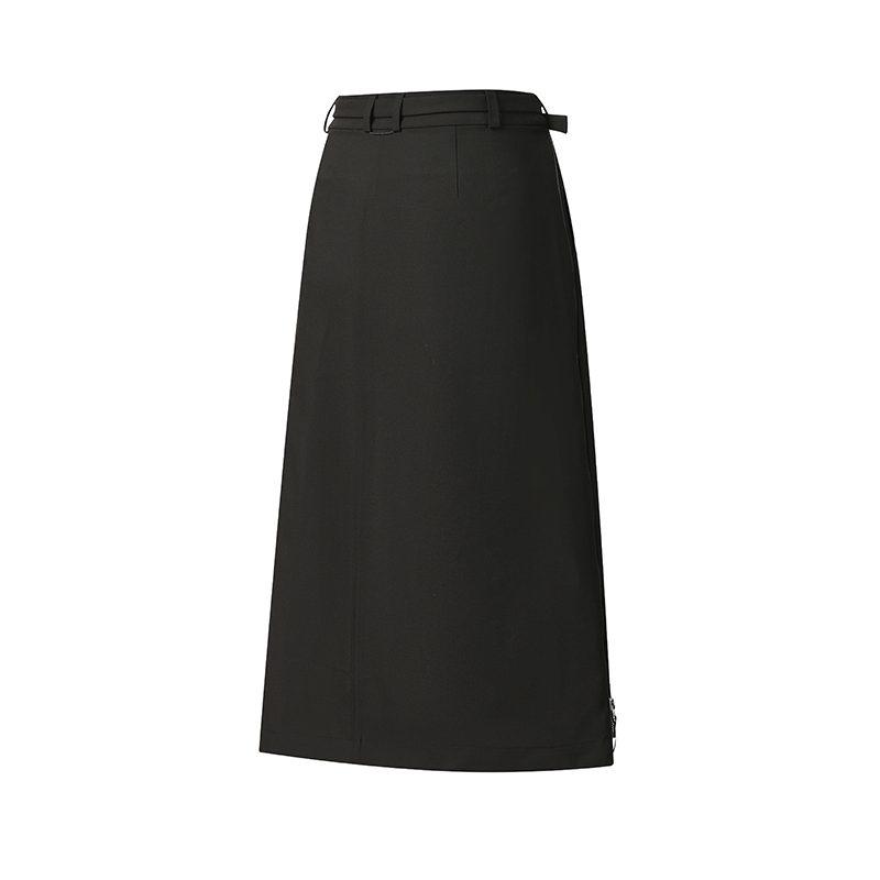Fila Casual Long Skirts Women's Pitch Black Moderate A Line Skirt A11W548302FBK
