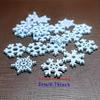 50pcs Vintage White Wooden Snowflakes - Perfect for Christmas & Holiday Decor, Home, Office.
