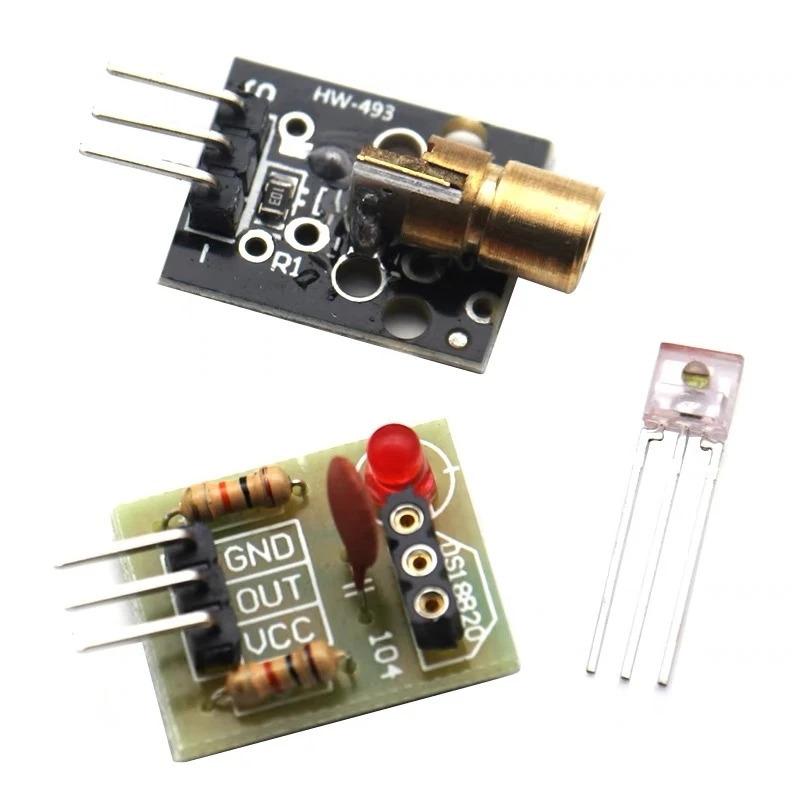 1-10pcs KY-008 650nm Laser Transmitter Module with Laser Sensor Module Non-Modulator Tube Laser Receiver Module Kit for Arduino